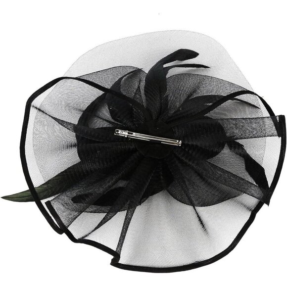 Women\'s Vintage Linen Feather Fascinator Hat for Wedding Derby Party main image 5